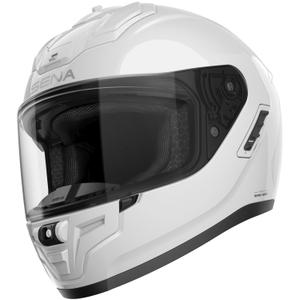 Casco integrale da moto con cuffie SENA Phantom ANC bianco lucido