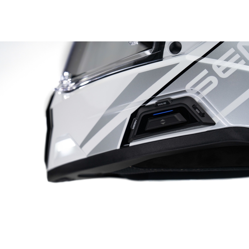 Casco da moto Enduro con auricolare SENA Outlander bianco lucido