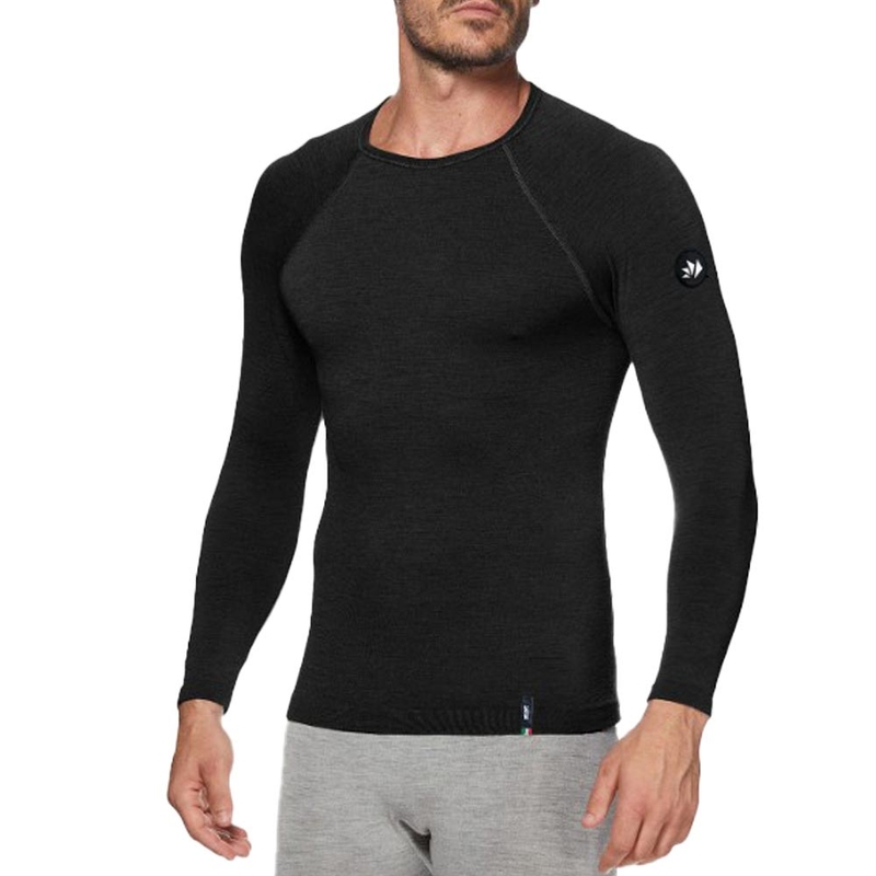 T-shirt termica a maniche lunghe SIXS TS2 MERINOS nera
