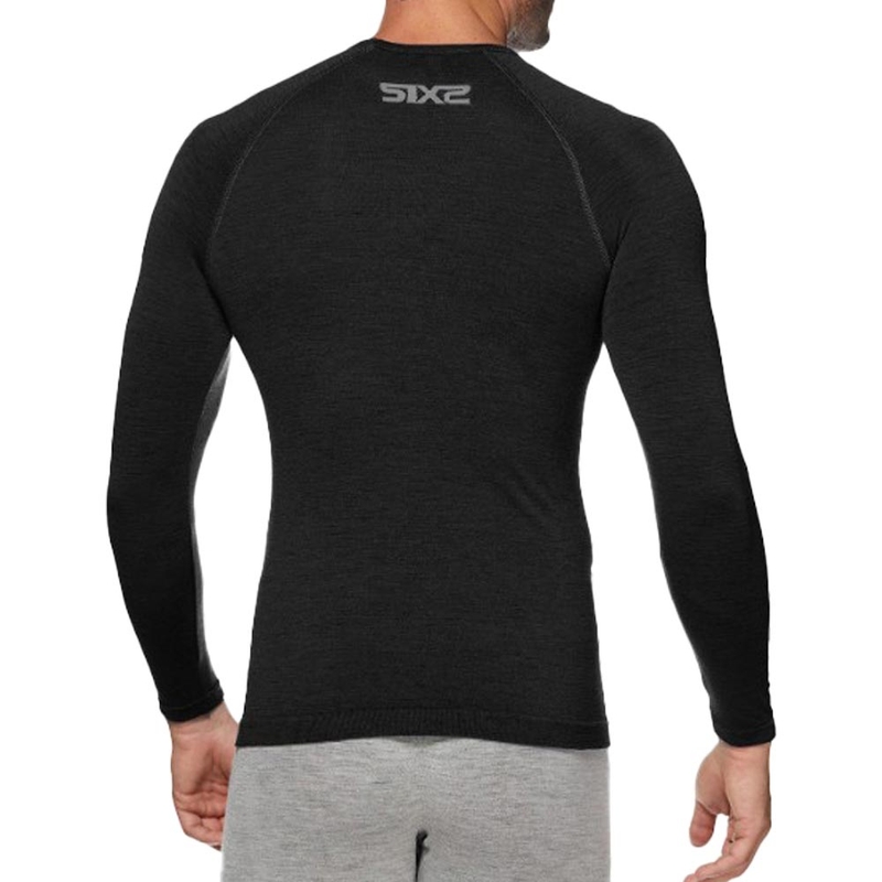 T-shirt termica a maniche lunghe SIXS TS2 MERINOS nera