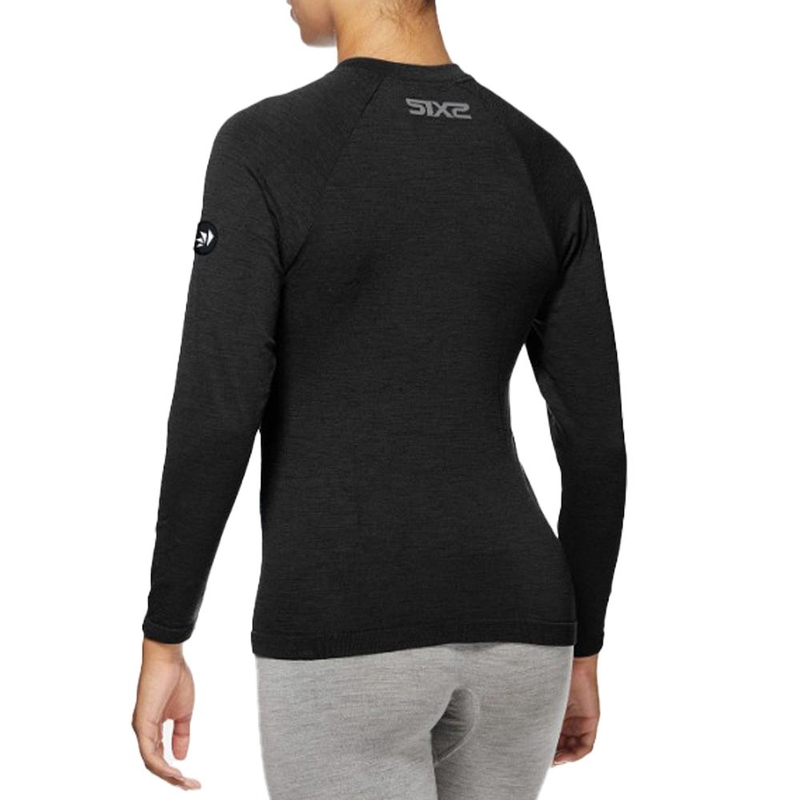 T-shirt termica a maniche lunghe SIXS TS2 MERINOS nera