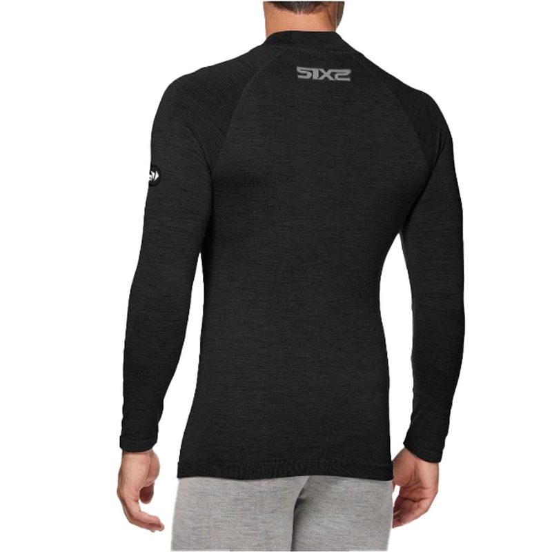 T-shirt termica a maniche lunghe SIXS TS3 MERINOS nera