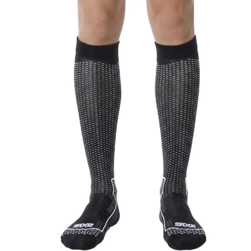 Calze funzionali al ginocchio SIXS LONG V3 in carbonio nero