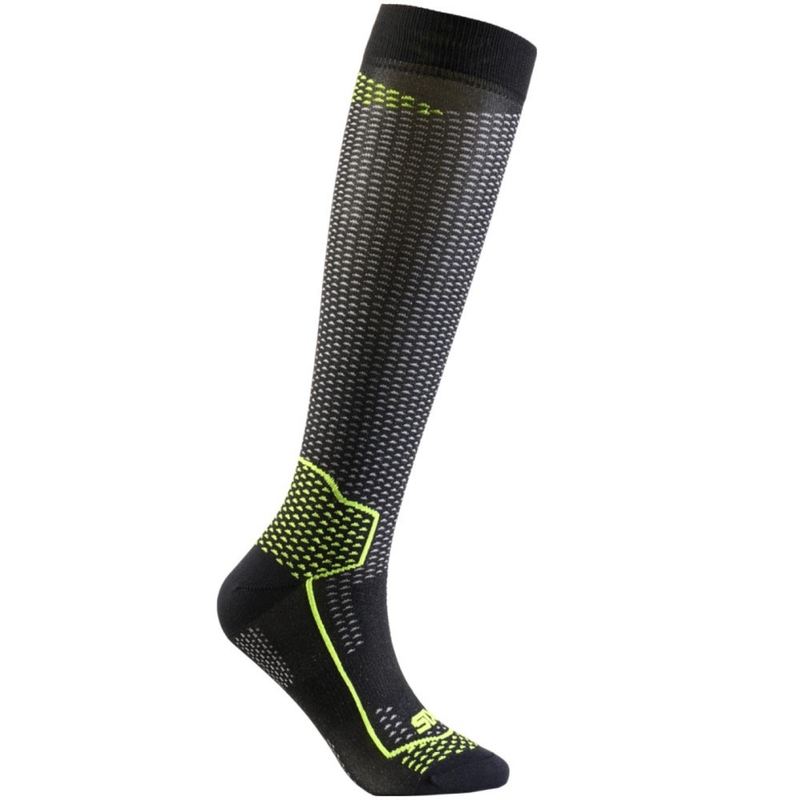 Calze funzionali al ginocchio SIXS LONG V3 nero carbone-giallo