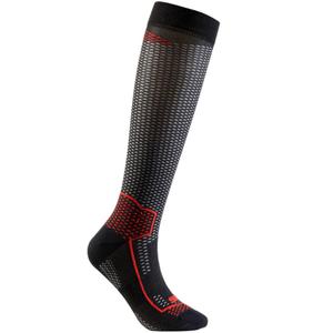 Calze funzionali al ginocchio SIXS LONG V3 nero carbonio-rosso