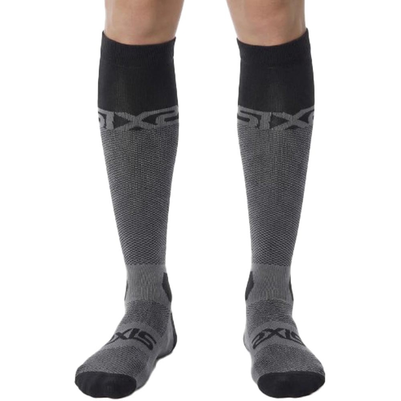 Calze funzionali al ginocchio SIXS LONG RACING V2 nero-grigio
