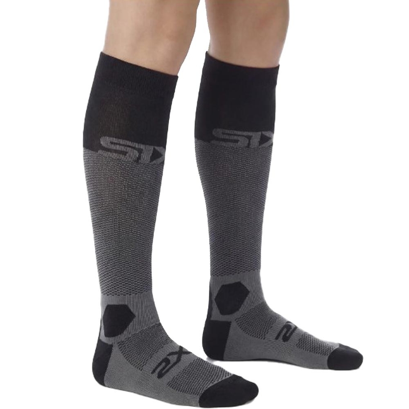 Calze funzionali al ginocchio SIXS LONG RACING V2 nero-grigio