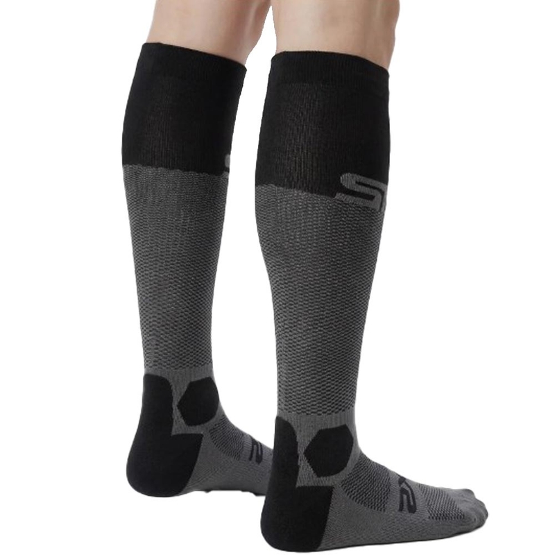 Calze funzionali al ginocchio SIXS LONG RACING V2 nero-grigio