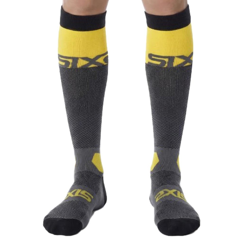 Calze funzionali al ginocchio SXS LONG RACING V2 grigio scuro-giallo