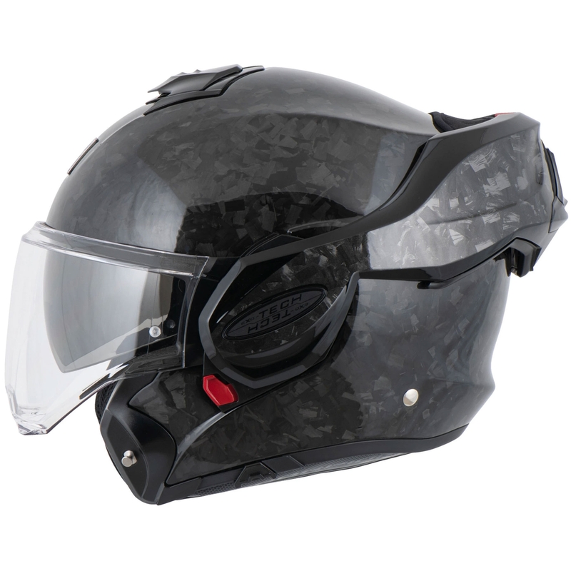 Casco da moto modulare Scorpion EXO-TECH EVO ONYX CARBON, colore nero.