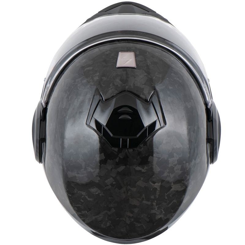 Casco da moto modulare Scorpion EXO-TECH EVO ONYX CARBON, colore nero.