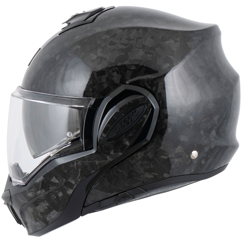 Casco da moto modulare Scorpion EXO-TECH EVO ONYX CARBON, colore nero.