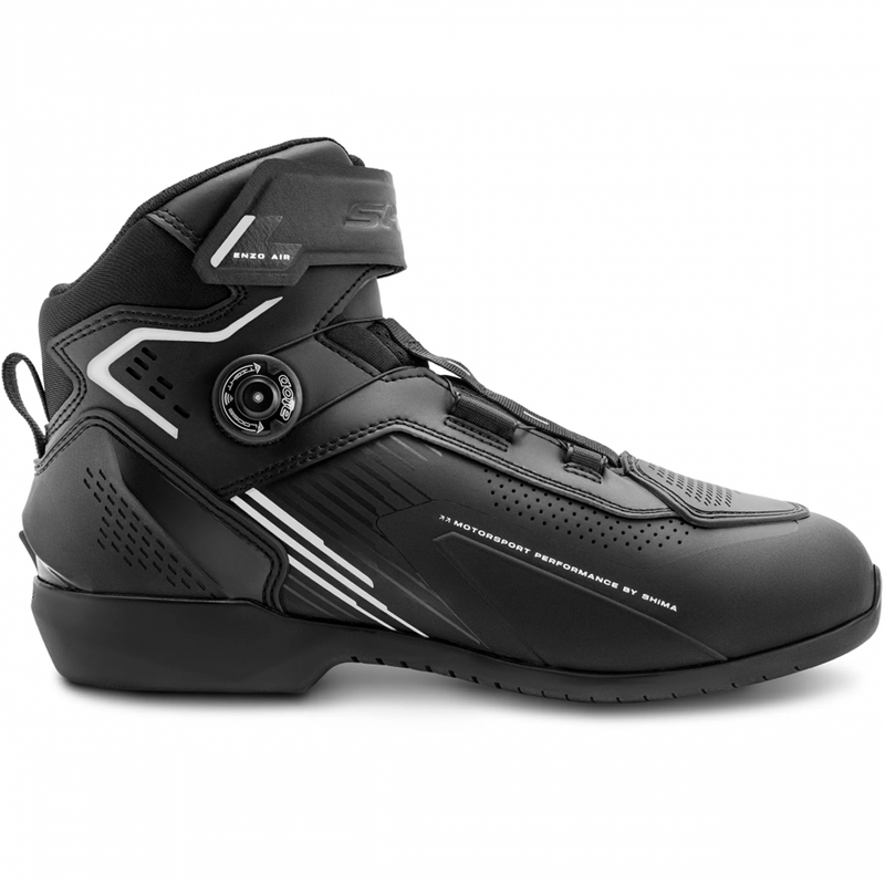 Stivali da moto Shimano Enzo Air neri e bianchi