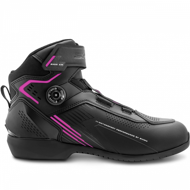 Stivali da motociclista da donna Shimano Enzo Air neri e rosa
