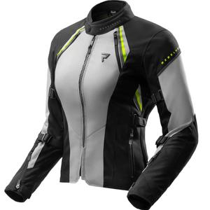 Giacca da moto da donna Rebelhorn Swift grigio chiaro-giallo fluo