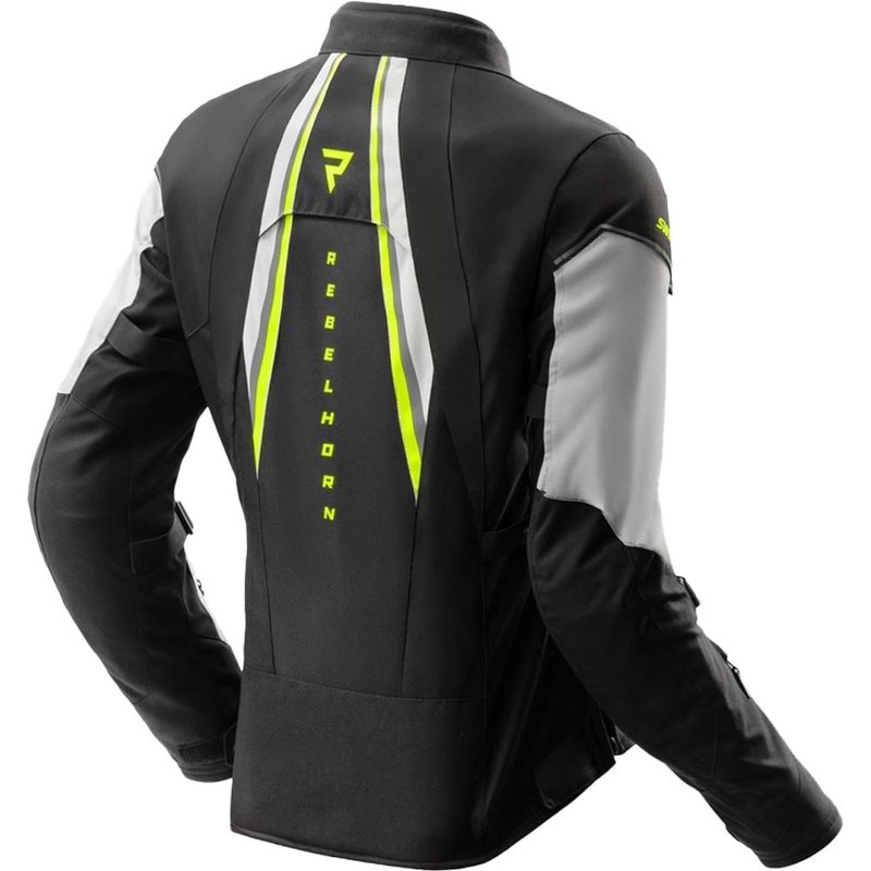 Giacca da moto da donna Rebelhorn Swift grigio chiaro-giallo fluo