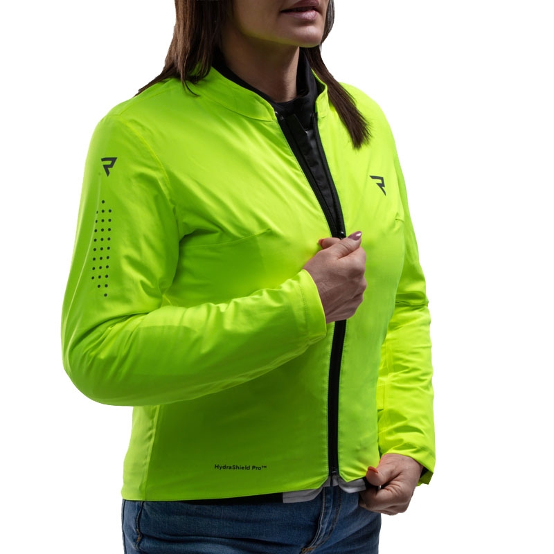 Giacca da moto da donna Rebelhorn Swift grigio chiaro-giallo fluo