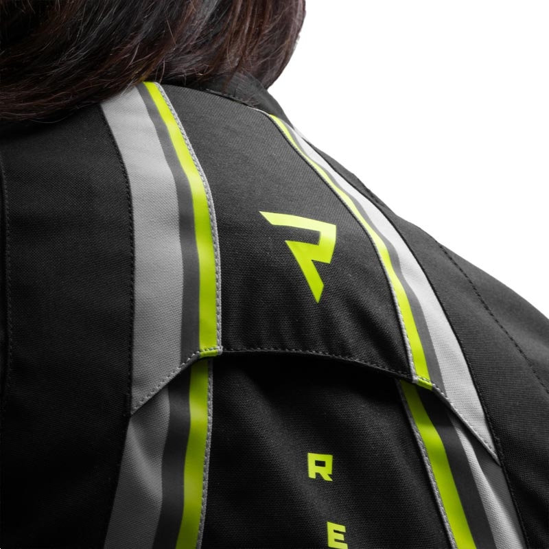 Giacca da moto da donna Rebelhorn Swift grigio chiaro-giallo fluo
