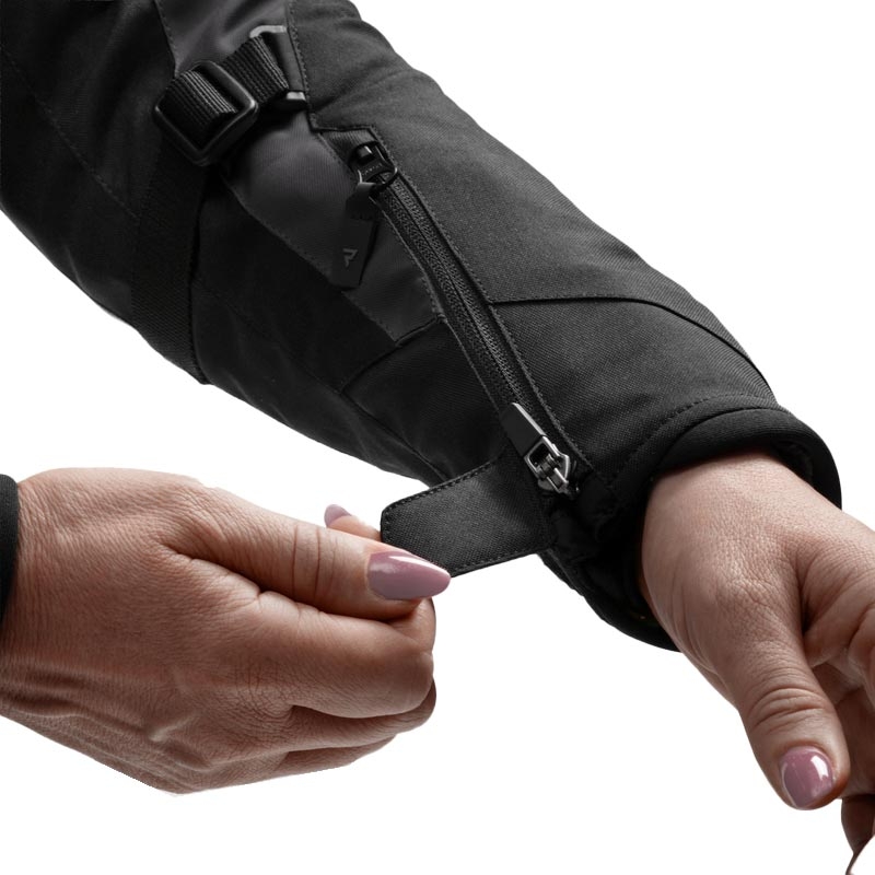 Giacca da moto da donna Rebelhorn Swift nero-grigio-rosa