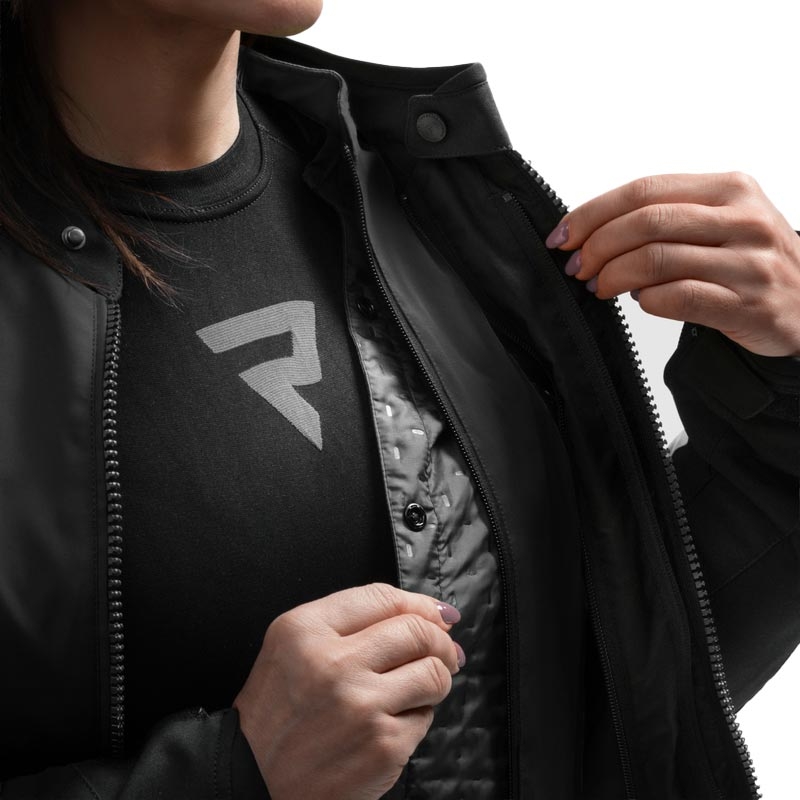 Giacca da moto da donna Rebelhorn Swift nero-grigio-rosa