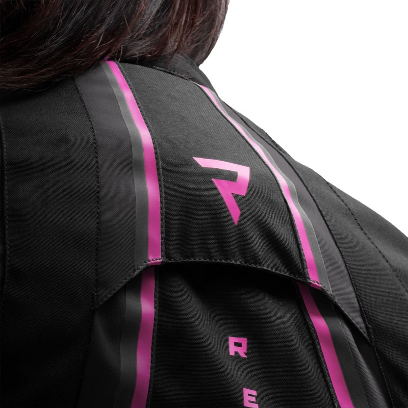 Giacca da moto da donna Rebelhorn Swift nero-grigio-rosa