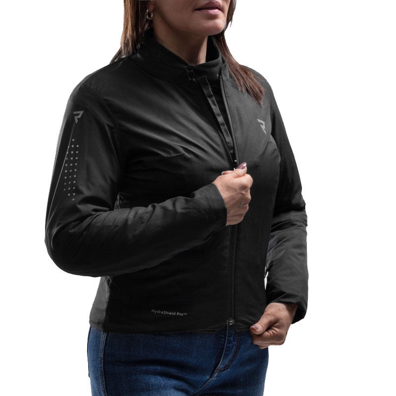 Giacca da moto da donna Rebelhorn Swift nero-grigio-rosa