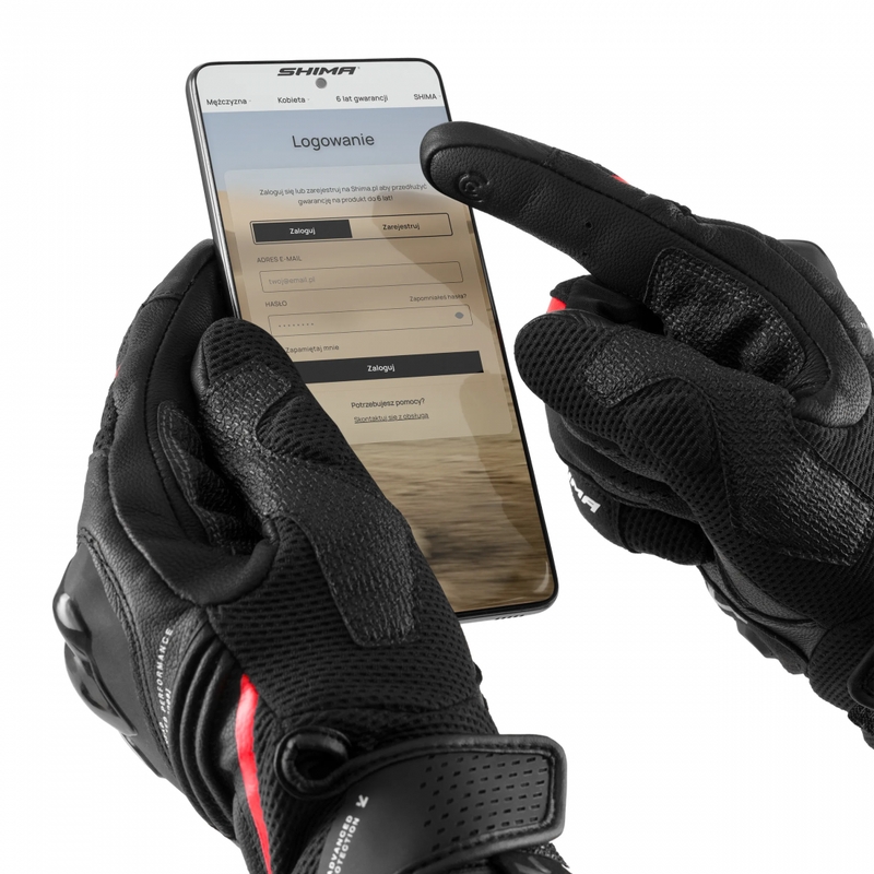 Guanti da moto Shima Spark 3.0 neri e rossi