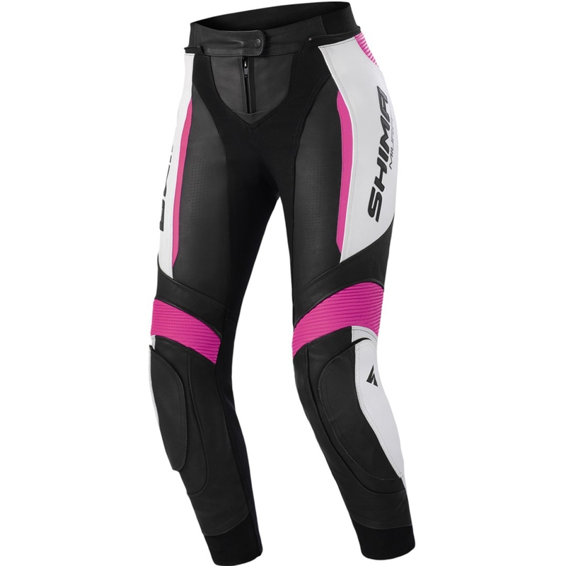 Pantaloni da moto da donna Shima Miura 2.0 nero-rosa fluo