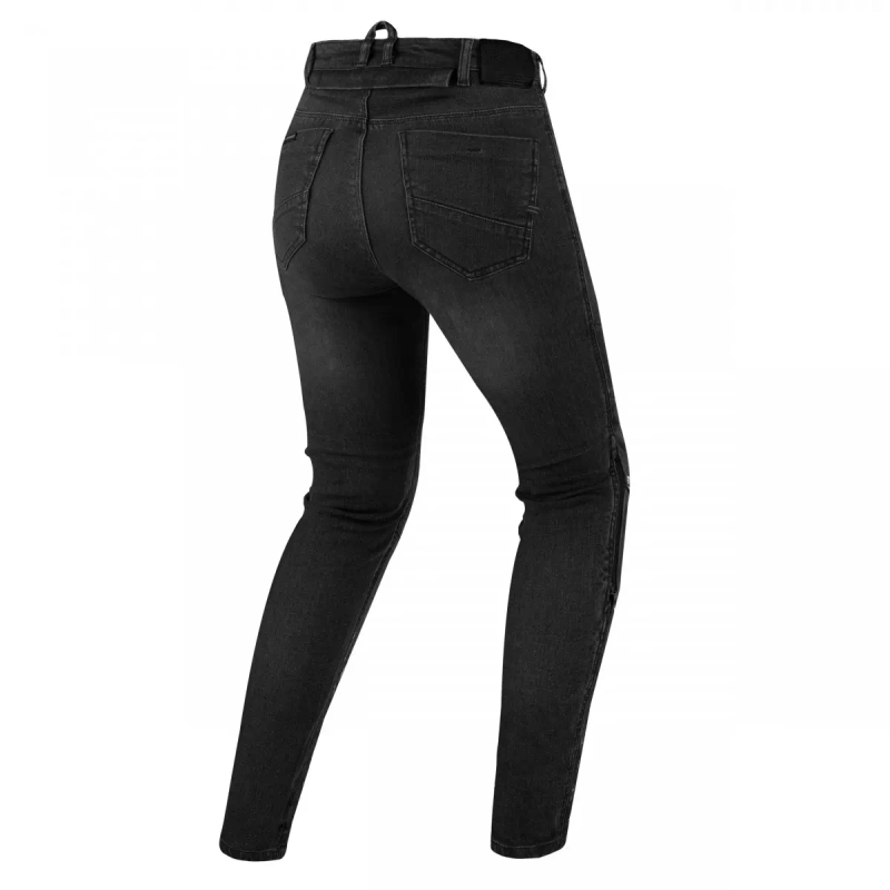 Jeans da motociclista da donna modello lungo Shimano Metro, neri
