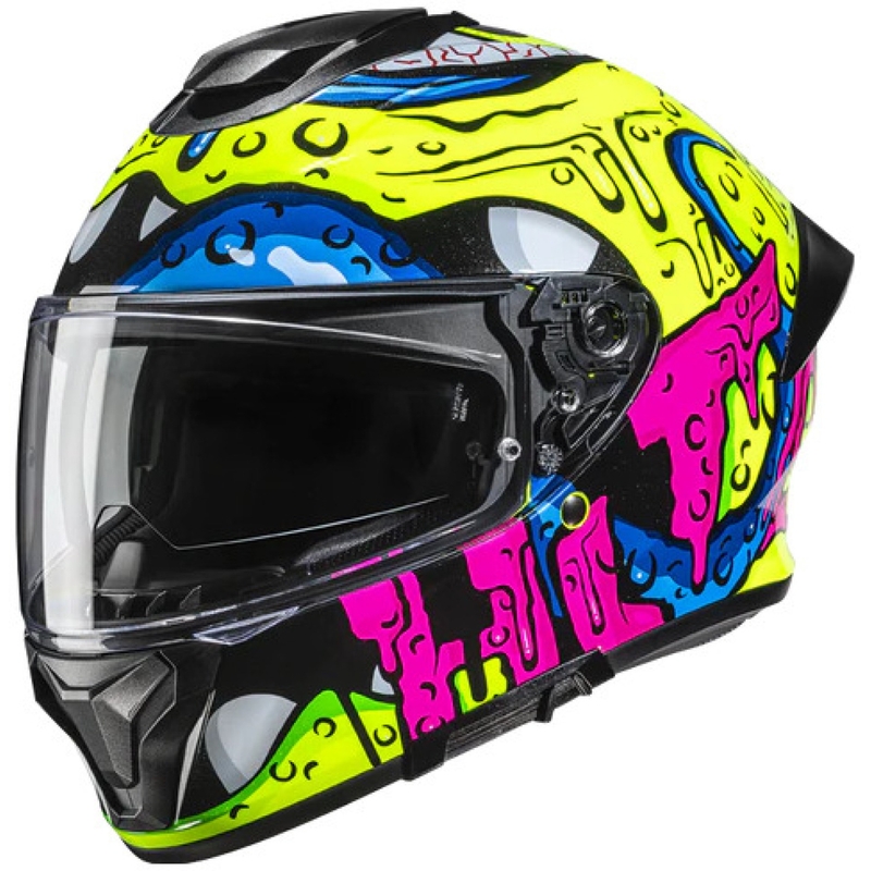 Casco integrale da moto HJC C71 Squeeze MC32H giallo-rosa-blu