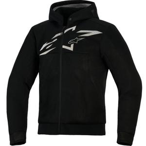 Felpa da motociclista Alpinestars Chrome Superairflow, nera-grigio scuro-bianca