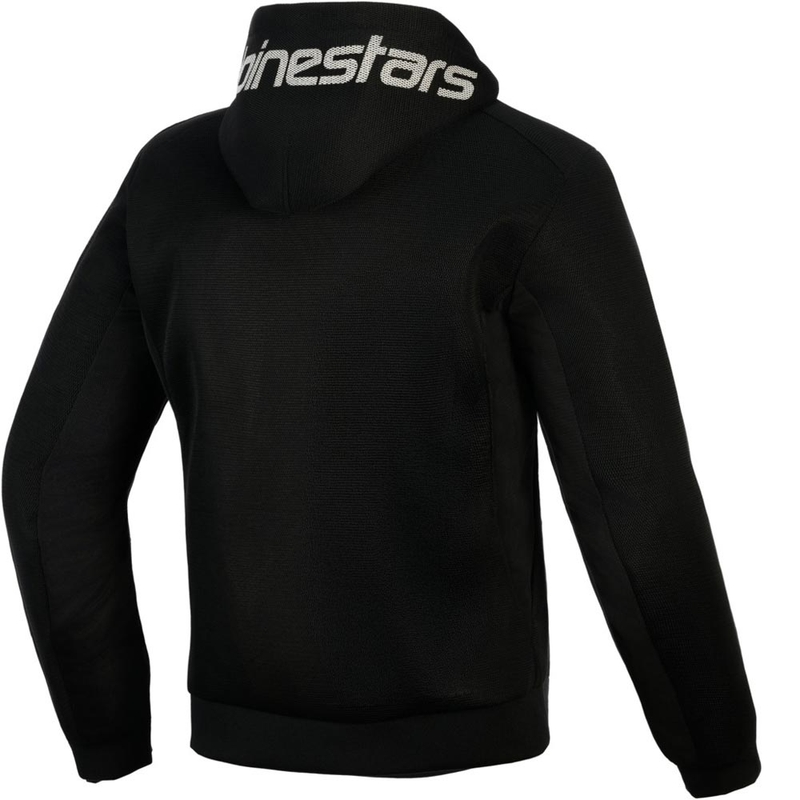 Felpa da motociclista Alpinestars Chrome Superairflow, nera-grigio scuro-bianca