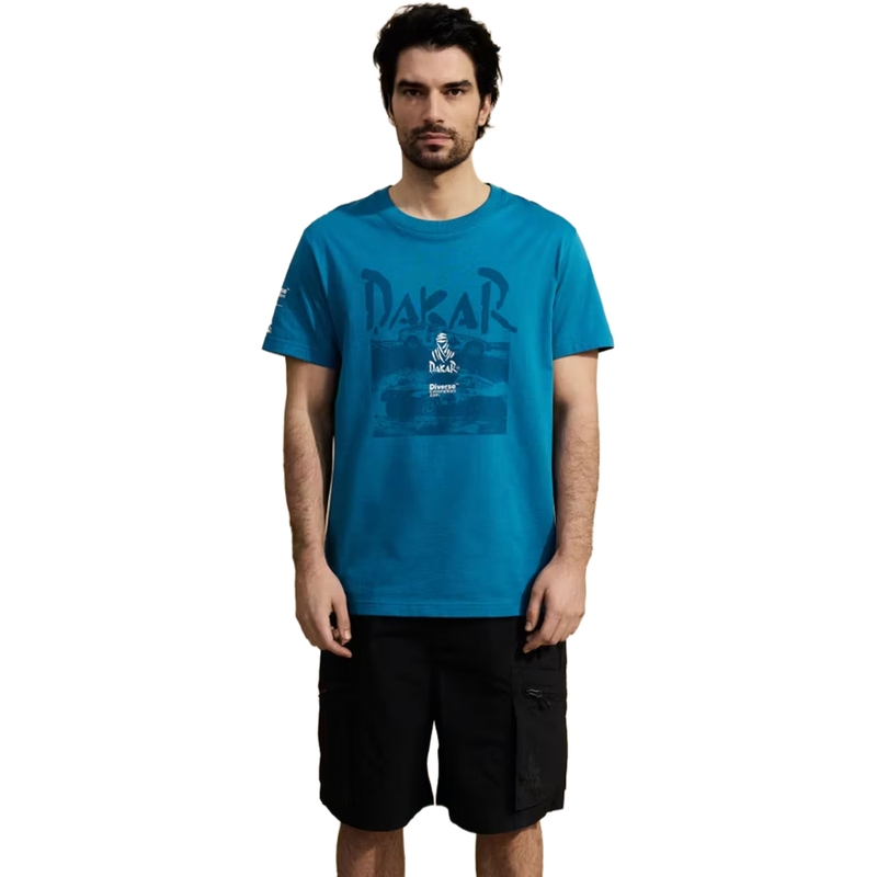 T-shirt blu da corsa Dakar