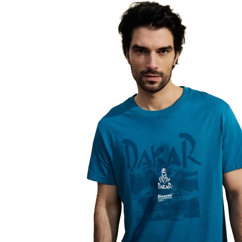 T-shirt blu da corsa Dakar