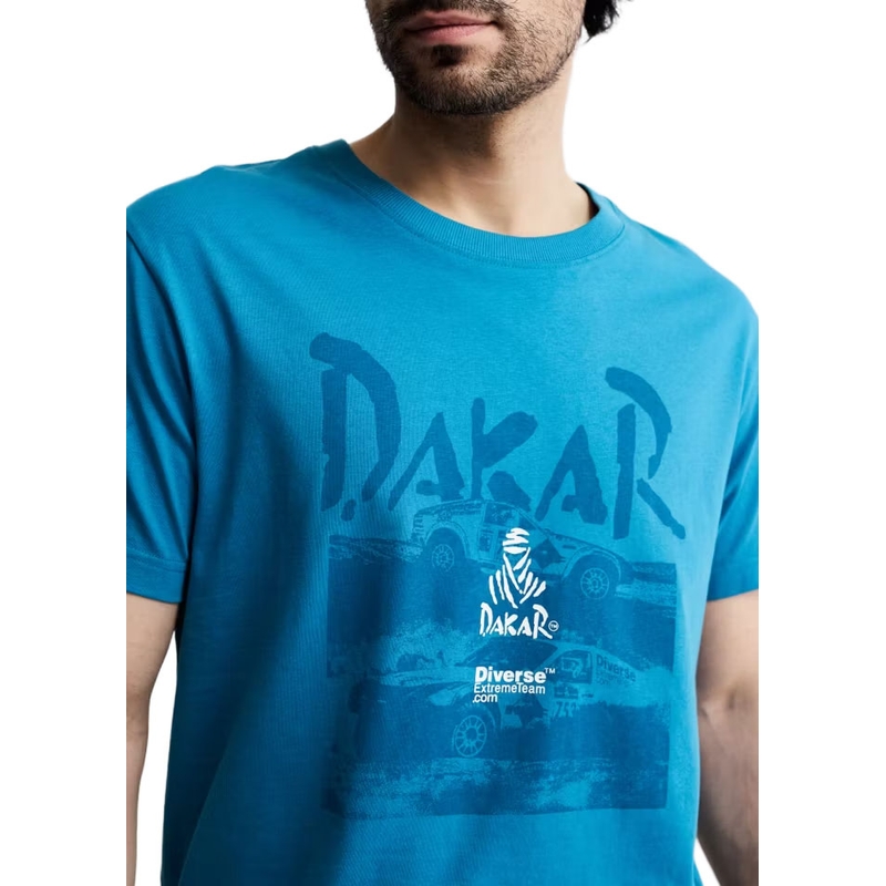 T-shirt blu da corsa Dakar