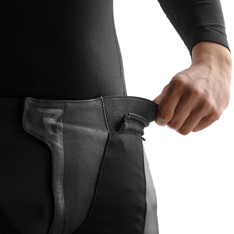 Pantaloni da moto in pelle Rebelhorn Inferno neri