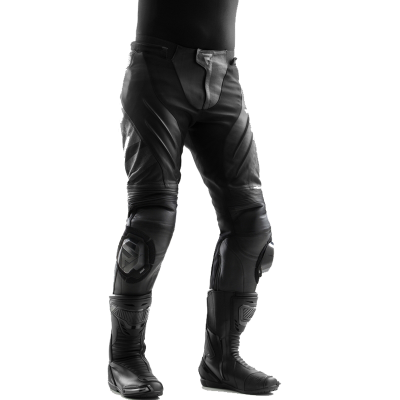 Pantaloni da moto in pelle Rebelhorn Inferno neri