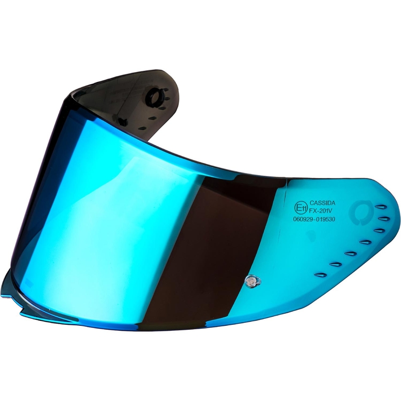 Visiera per caschi Cassida AERO con predisposizione per Pinlock REVO, colore blu specchio.