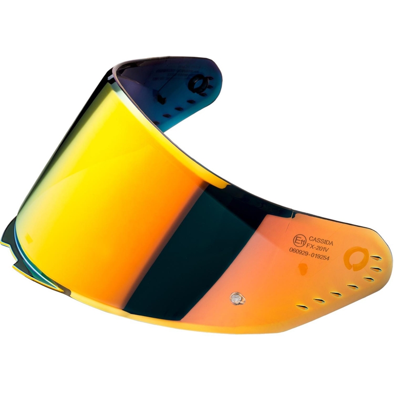 Visiera per caschi Cassida AERO con predisposizione per Pinlock REVO, specchietto arancione