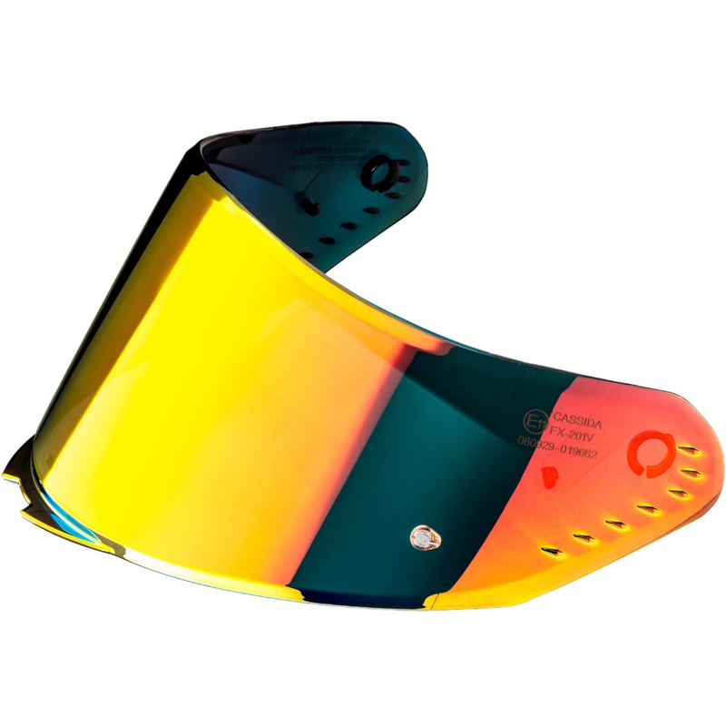 Visiera per caschi Cassida AERO con predisposizione per Pinlock REVO, colore rosso specchio.
