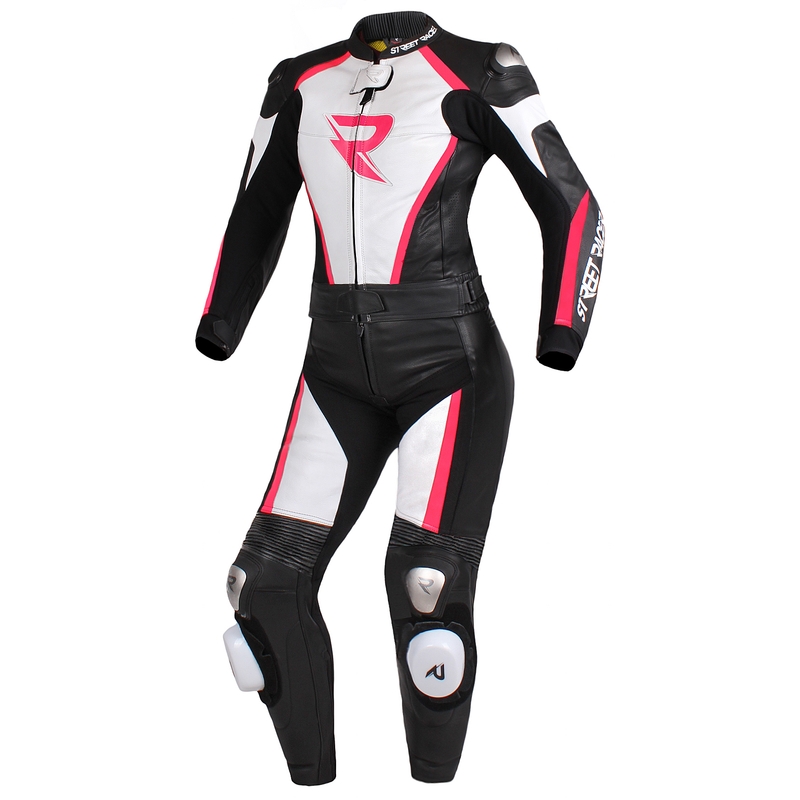 Tuta donna Street Racer Kiara nero-bianco-rosa fluo Saldi