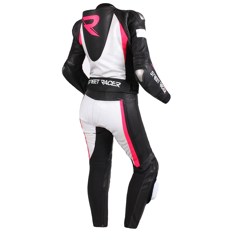 Tuta donna Street Racer Kiara nero-bianco-rosa fluo Saldi