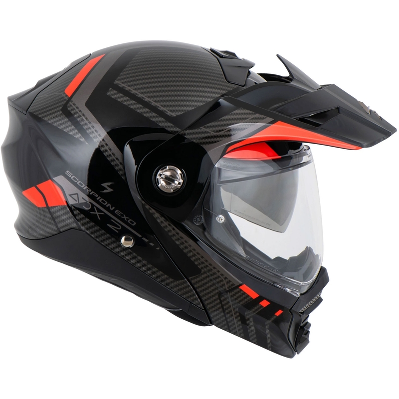 Casco da moto apribile Scorpion ADX-2 LEWIS nero-rosso