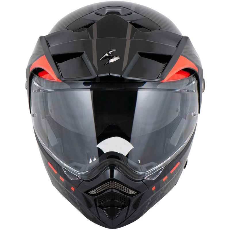 Casco da moto apribile Scorpion ADX-2 LEWIS nero-rosso