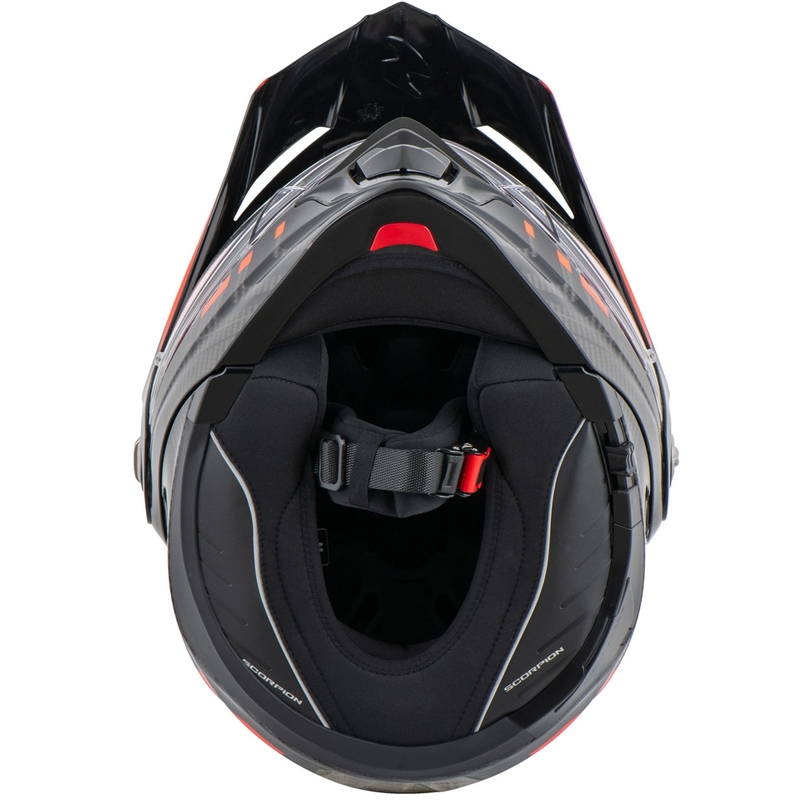 Casco da moto apribile Scorpion ADX-2 LEWIS nero-rosso