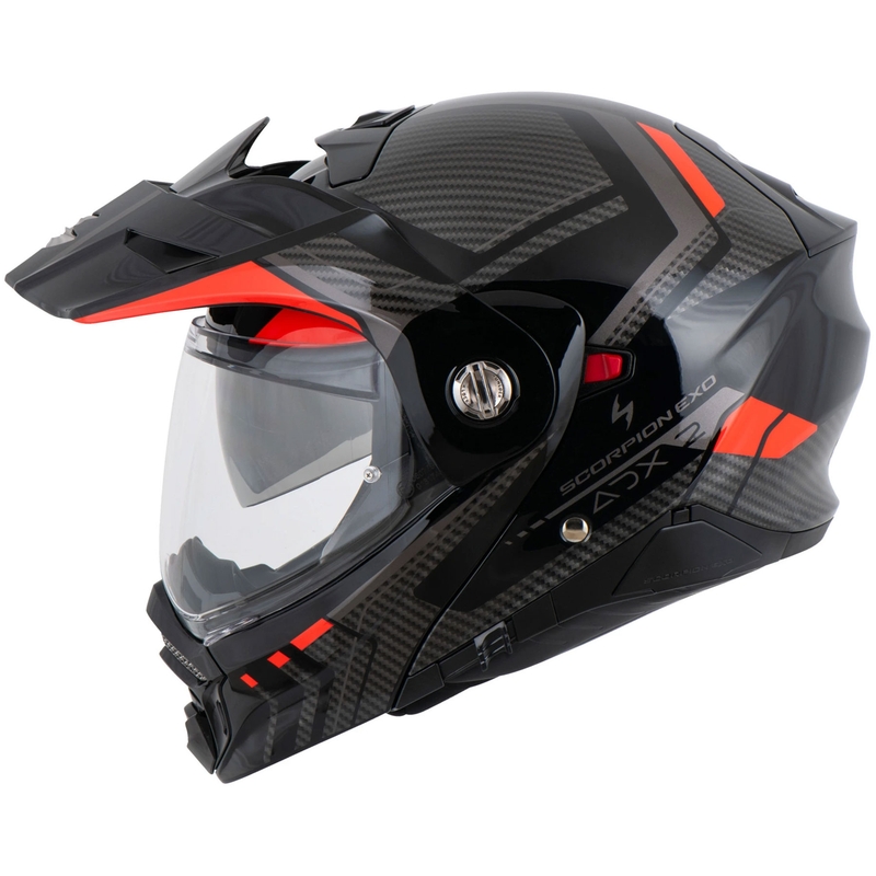 Casco da moto apribile Scorpion ADX-2 LEWIS nero-rosso