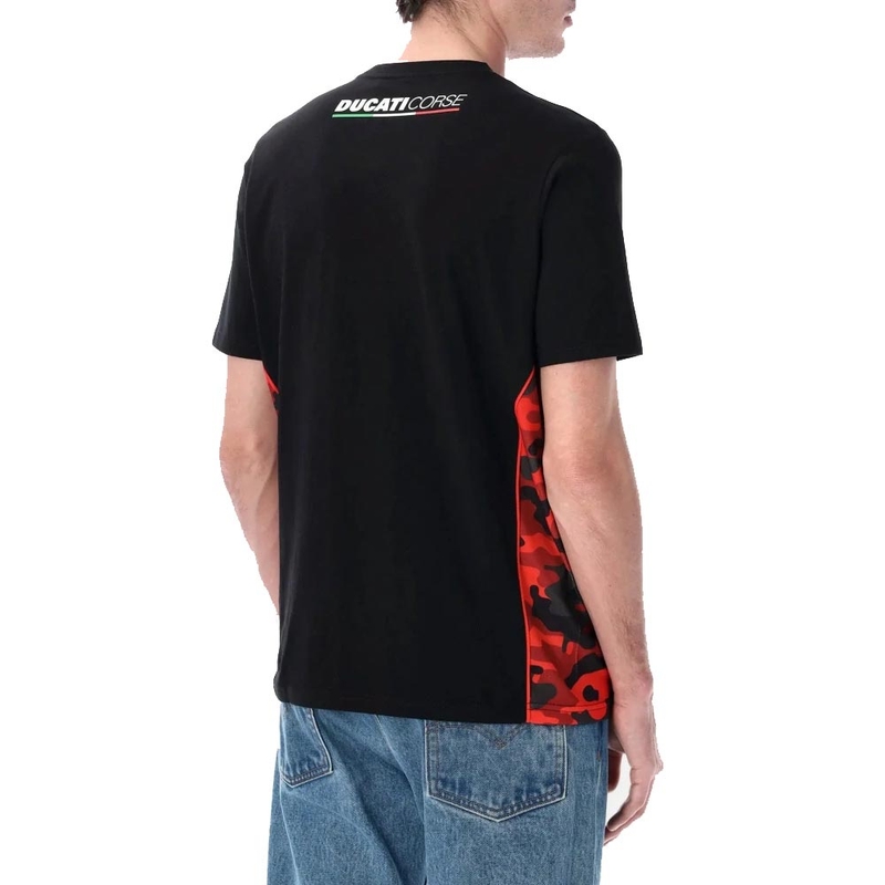 T-shirt nera Ducati Corse CAMU DETAILS