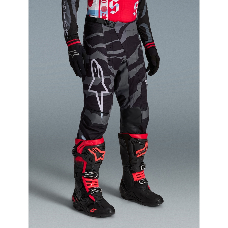 Pantaloni da motocross Alpinestars Techstar edizione limitata Beast Coast grigio-nero-arancione