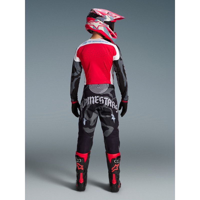 Pantaloni da motocross Alpinestars Techstar edizione limitata Beast Coast grigio-nero-arancione