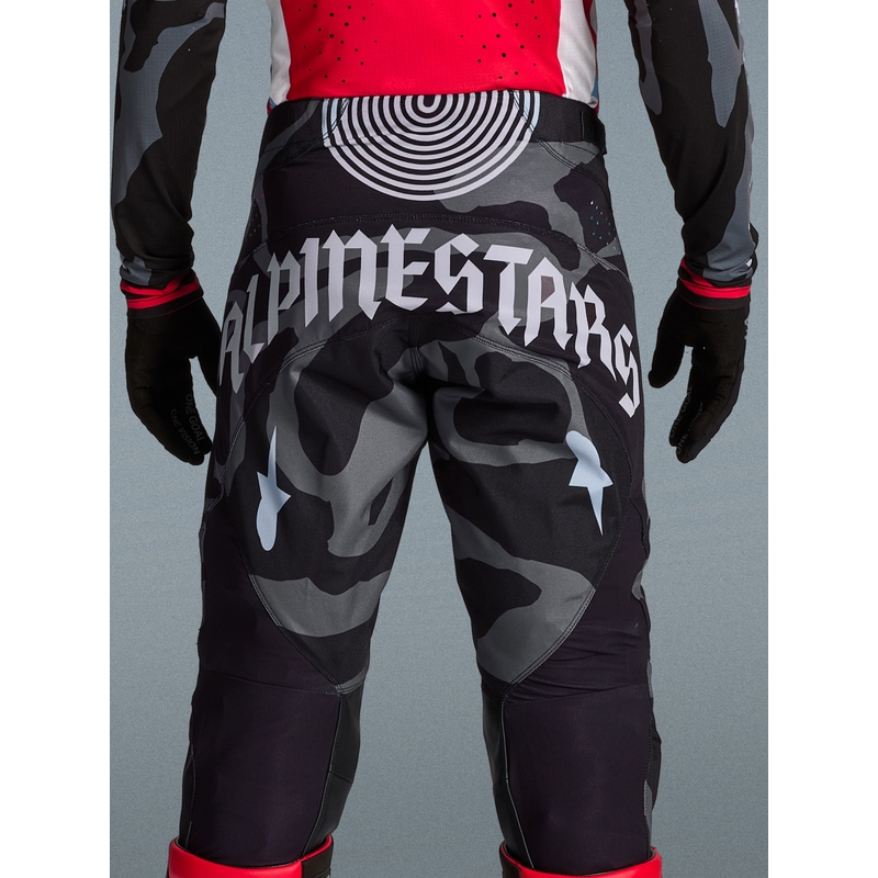 Pantaloni da motocross Alpinestars Techstar edizione limitata Beast Coast grigio-nero-arancione